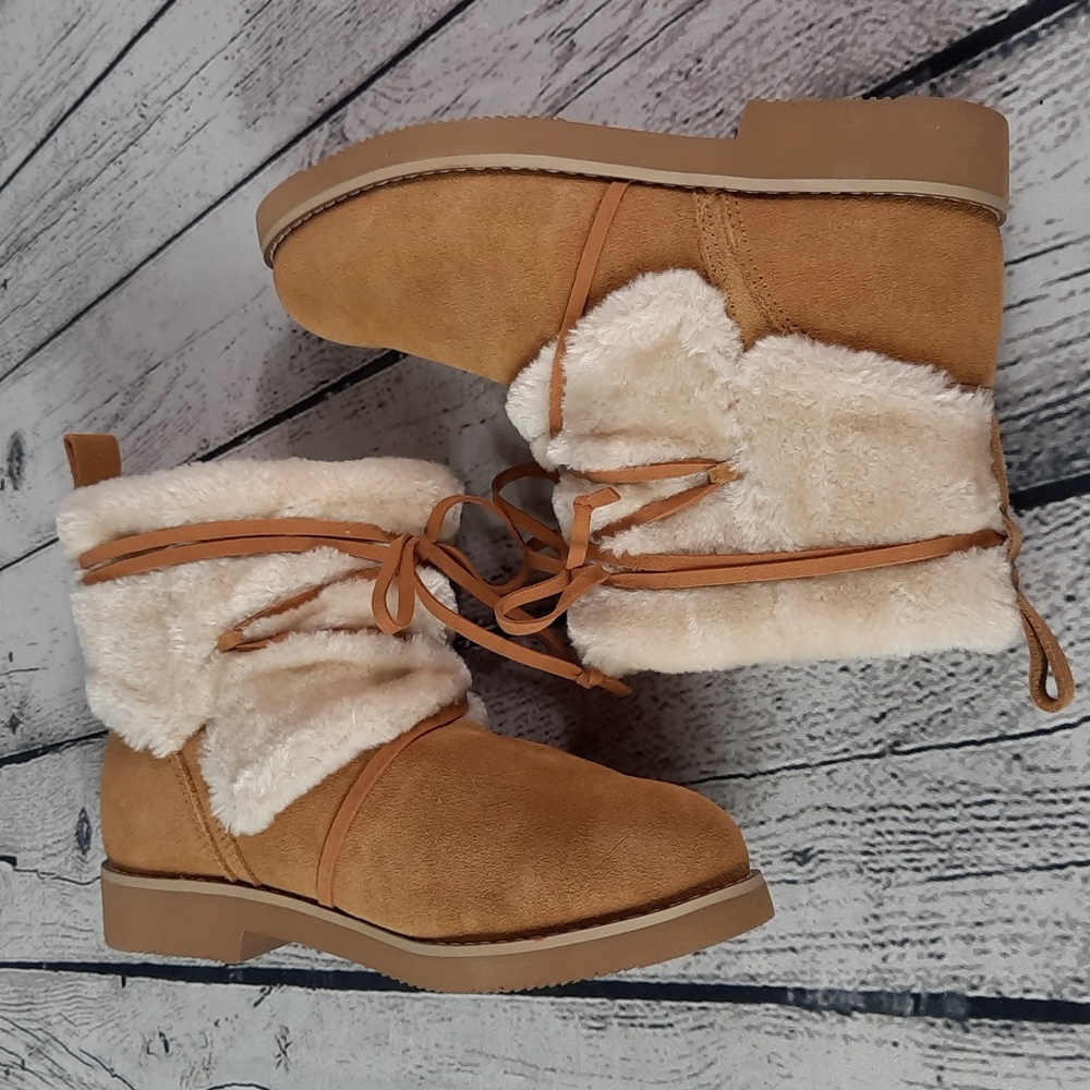 Style & Co.STYLE & COMPANY Womens Beige Mixed Media Cold Weather Zijune Round 7